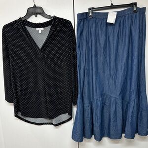 XL bundle - New! G Unit skirt! Charter Club blouse - excellent shape